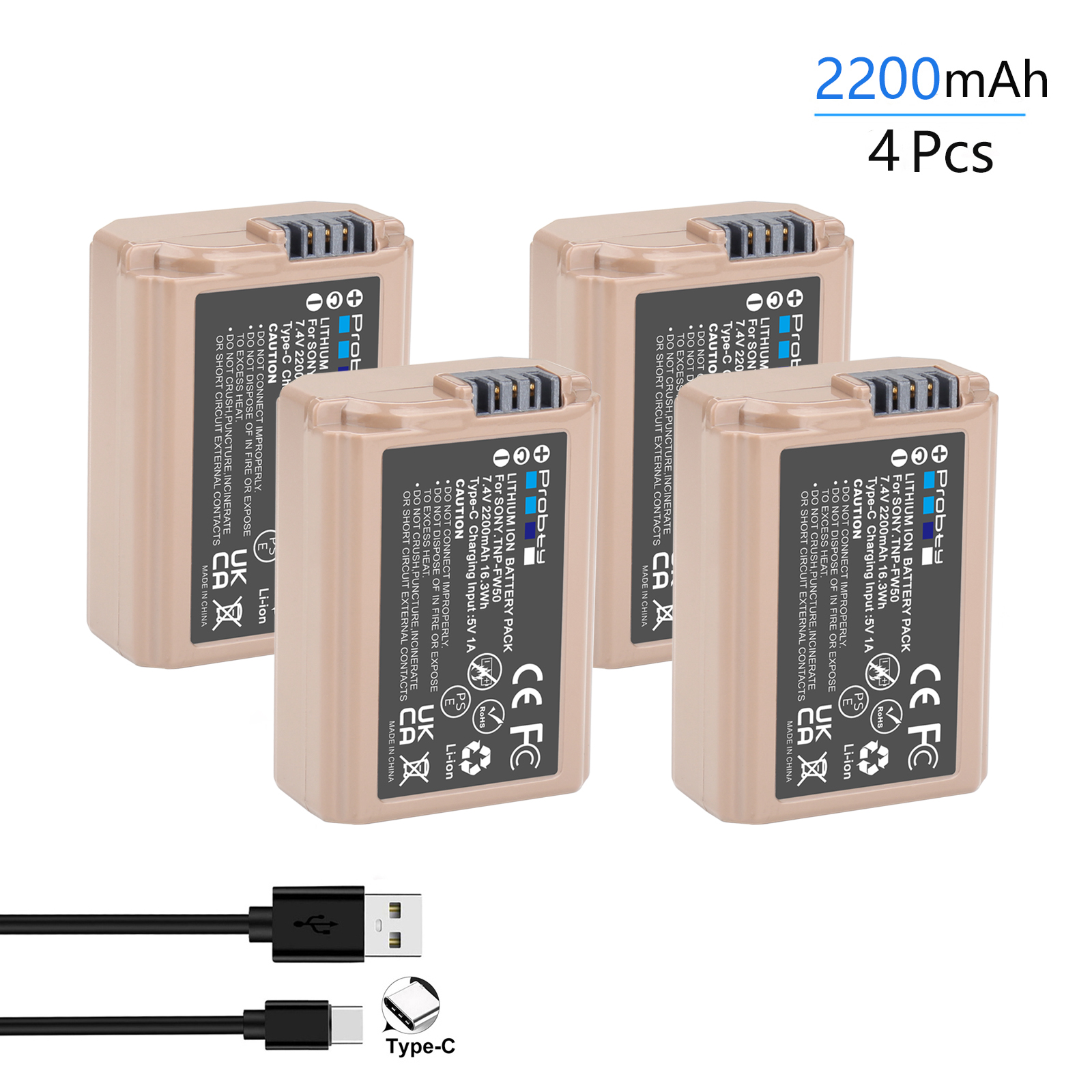 Nueva actualización de batería NP-FW50 NPFW50 de 2200mAh para Sony ZV-E10, Alpha A6400 A6000 A6300 A6500 A5100 A7 A7II A7RII A7SII A7S A7S2 A7R