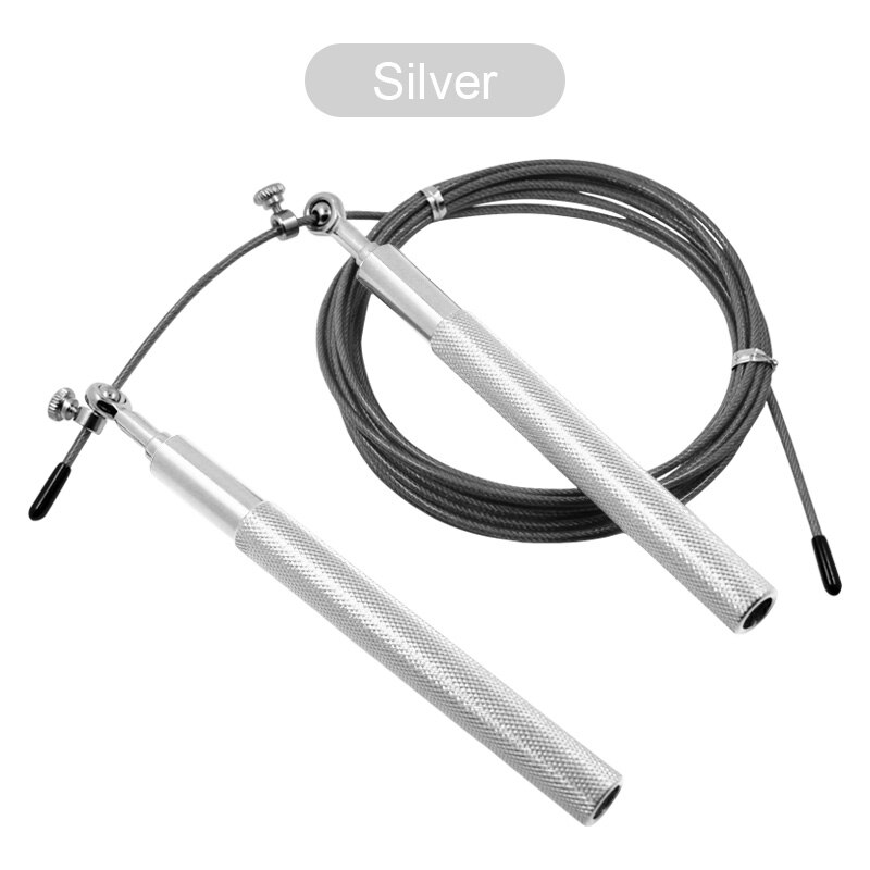 3m Speed Jump Rope Steel Wire Adjustable Skipping Rope Home Fitness Boxing Sports Training Equipment: silver