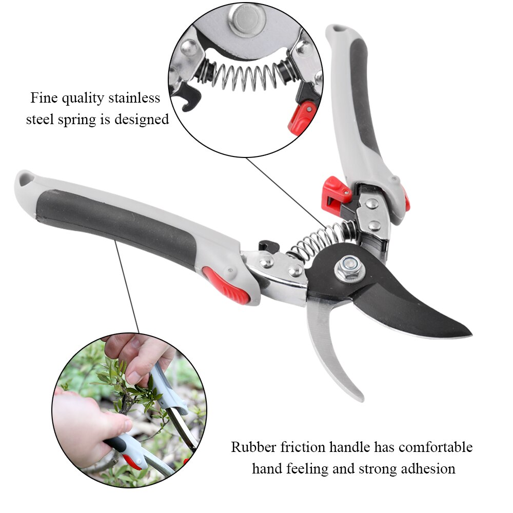 2-in-1 Handle Garden Pruning Shear Tools Carbon Steel Bonsai Pruners Tree Flower Fruit Branch Pruning Scissors Easy Pruners