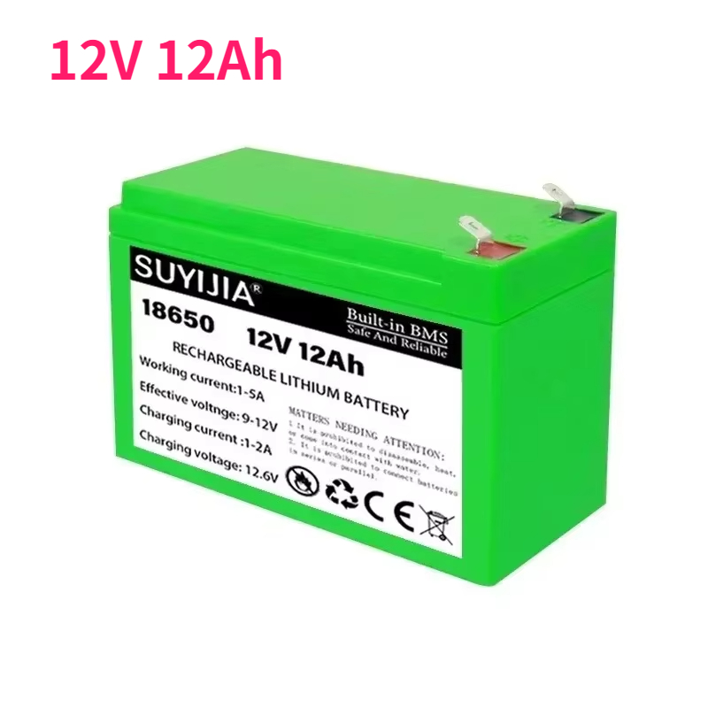 18650 akumulator litowy 12V 20Ah 12Ah wbudowany BMS 30A słoneczny pojazd elektryczny litowo-jonowy oświetlenie elektryczne akumulator zewnętrzny: green