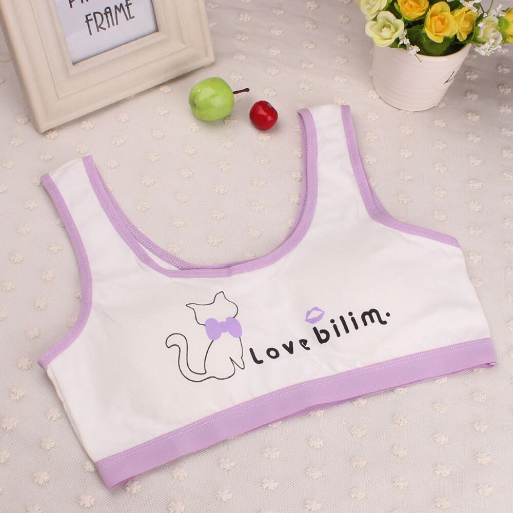 Bra Girl Underwear Lovely Girls Printing Underwear Bra Vest Children Underclothes Sport Undies Training Bra For Kid V22%