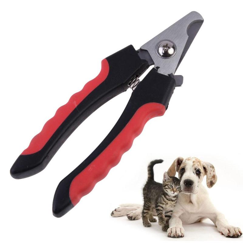 Kæledyr hund negleklipper cutter rustfrit stål grooming saks clippers til dyr katte hunde med lås sm størrelse: Hvid / S