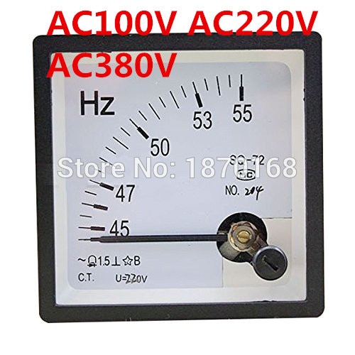 Sq -72 45-55hz ac 100v 220v 380v sq72 arabiske høy 45-55hz hertz frekvenspanelmåler  ac 220v