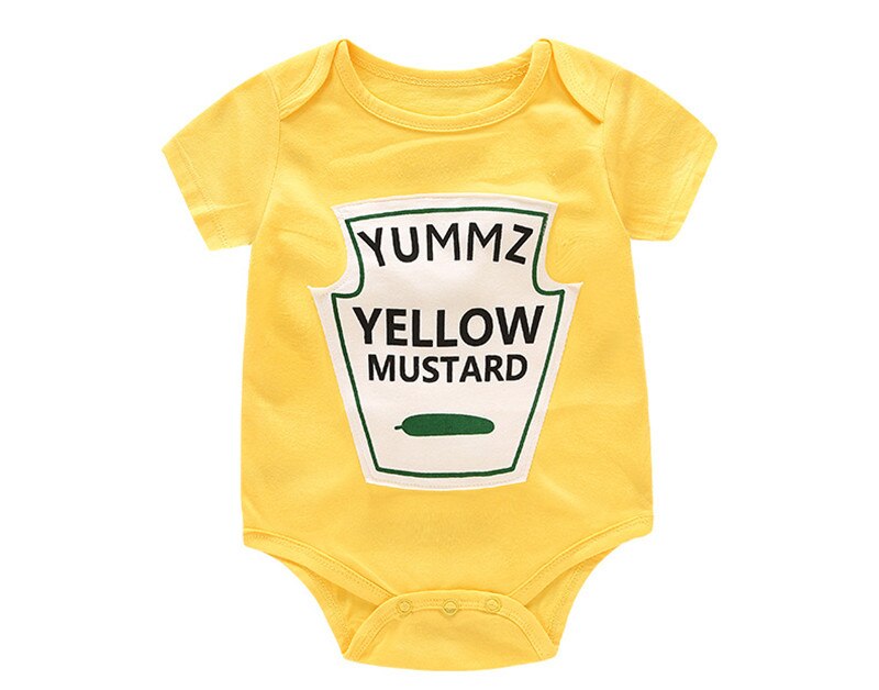 Tomaten Ketchup Gelb Senf Rot und Gelb Body Baby Jungen Twins Baby Kleidung Twins Baby Jungen Mädchen: YELLOW / 90CM