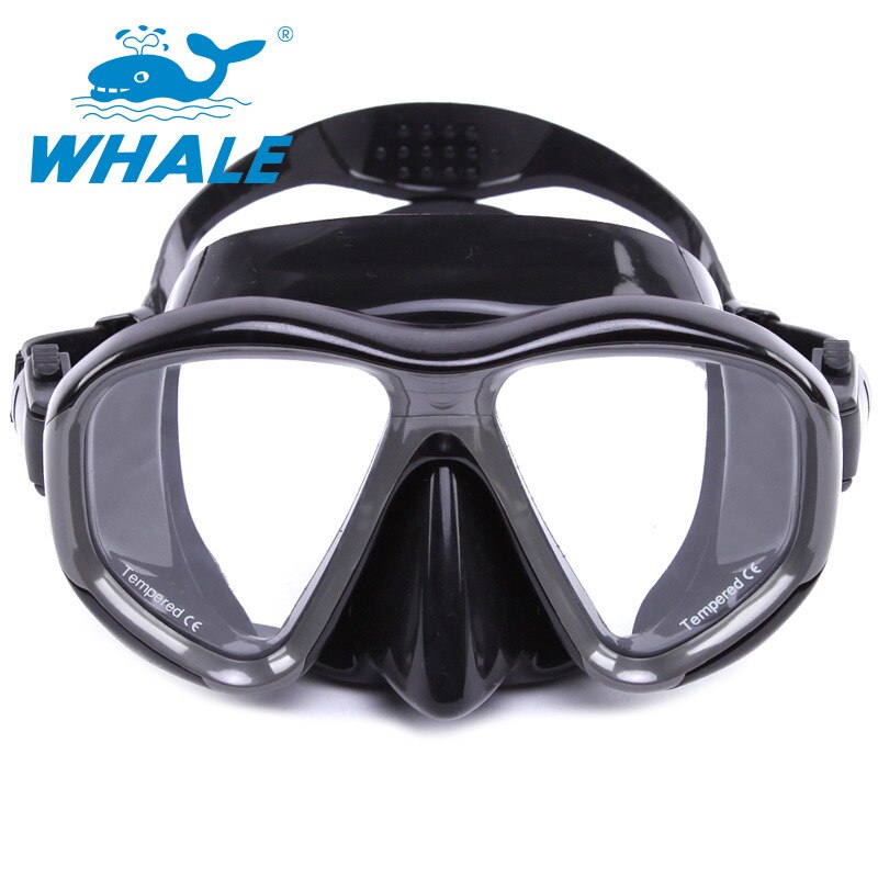 WHALE Diving Mask - Tempered Glass Lens - Silicone Strap & Gasket - Scuba & Spearfishing Gear