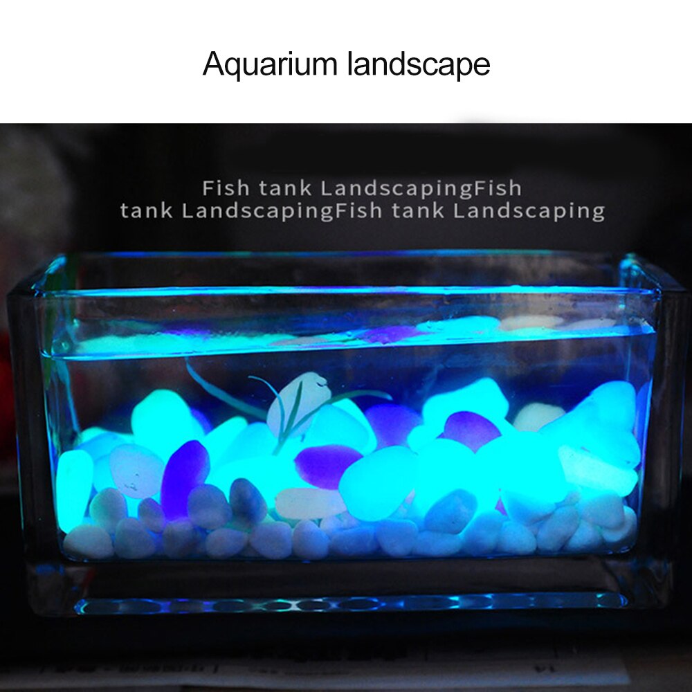 100 stuks lichtgevende stenen tuinlandschapsversiering aquarium aquariumdecoratie kunststenen lichtgevende kiezels