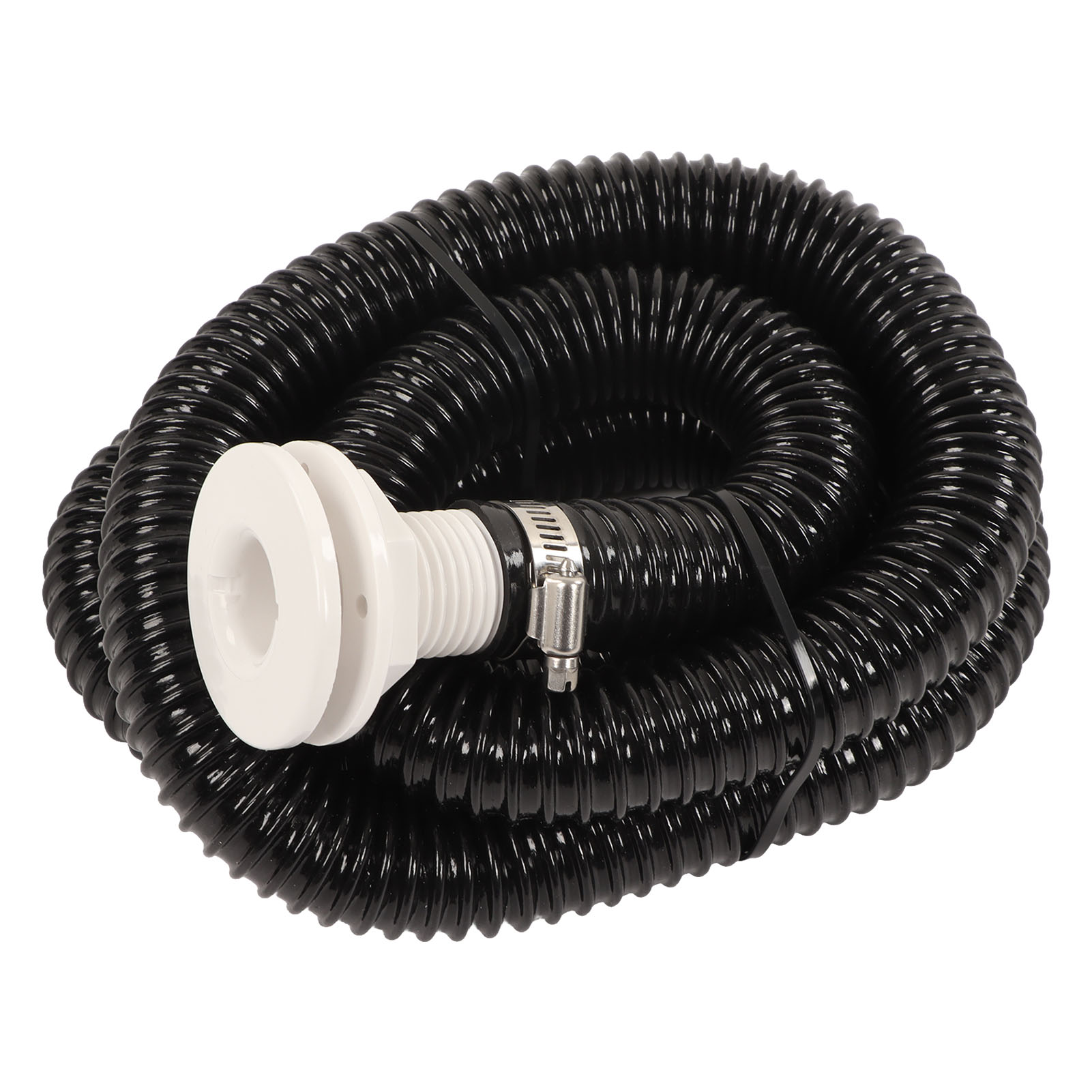 Boats Bilge Pump Corrugated Hose Plumbing Kit Thru Hull Fitting 1‑1/8in Dia 6.6ft Long PVC Hose 2pcs Clamp Marine Accessories