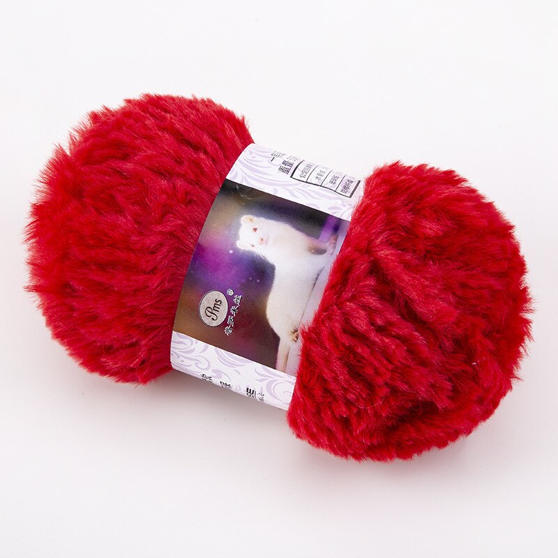 Kasjmier Lange Pluche Nertsen Garen Wol Weven Trui Muts Sjaal Anti-Pilling Garen Hand Breien Diy Handgemaakte supply: Rood