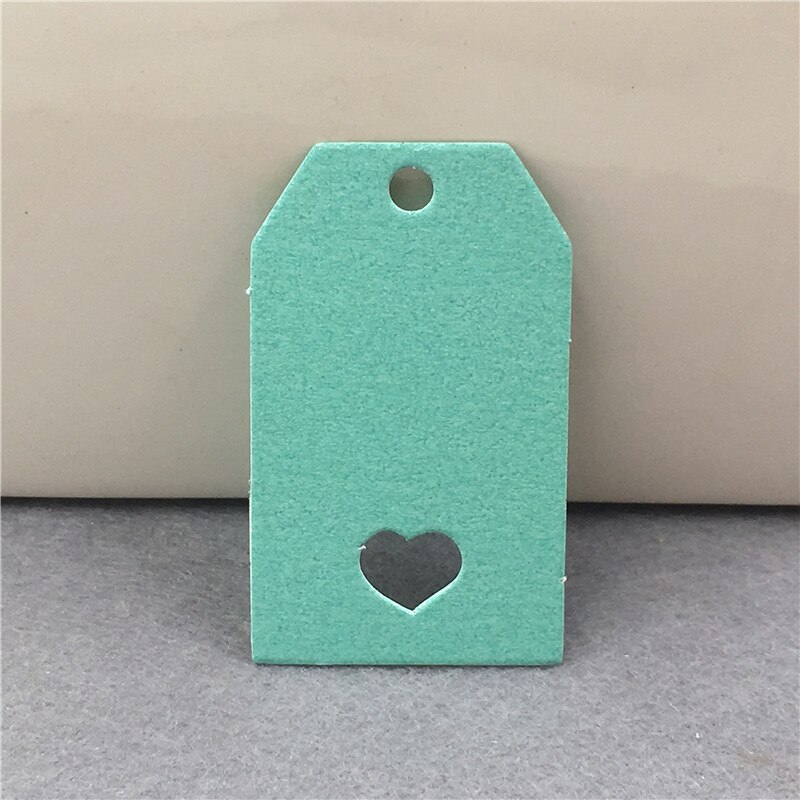 500 stks/partij Handgemaakte 5x3 cm Kraft Papieren Kaart Tag Voor Bruiloft Engagement Party Decoratie Tassen Garment Recycle prijs Label Label: Lake blue