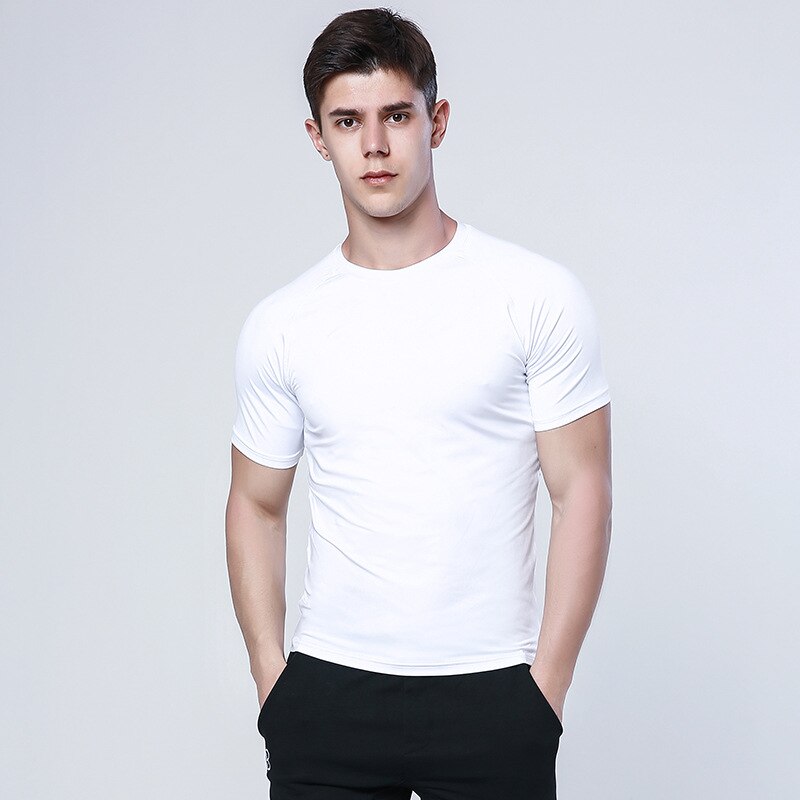 Men cotton T-shirt Jogger Sporting Skinny Tee Shirt Male Gyms Fitness Bodybuilding Workout Black Tops Clothing