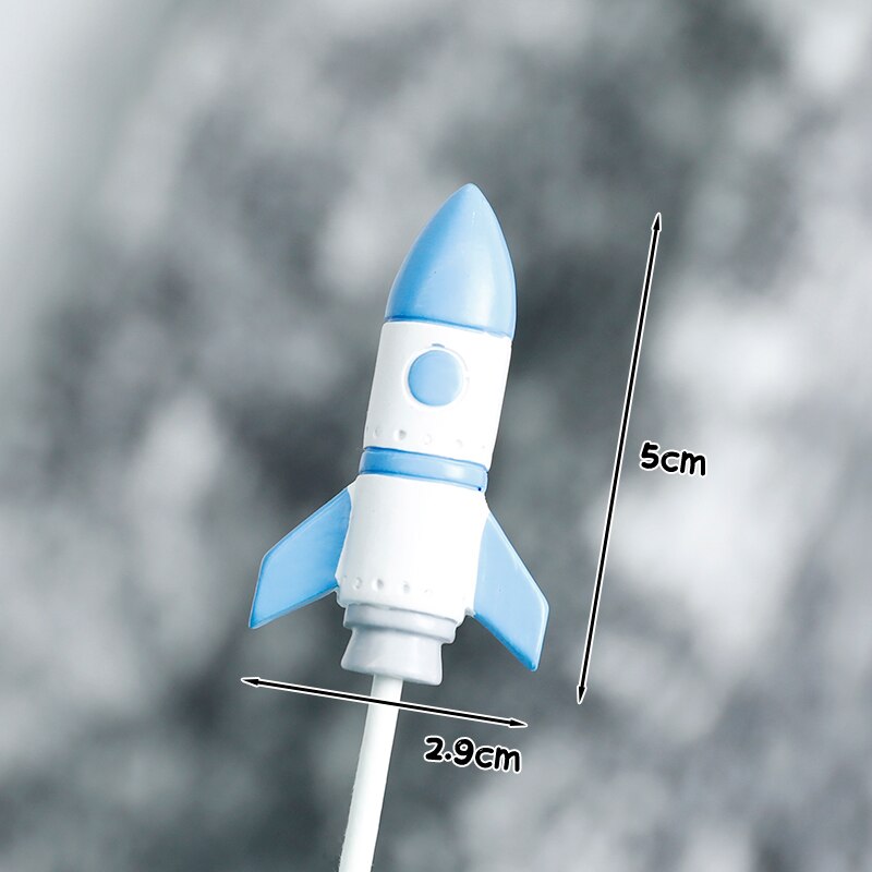 Universe Stars Rocket Astronaut Maan Gelukkige Verjaardag Brief Decoratie Cake Topper Dessert Voor Kinderen Dag Mooie