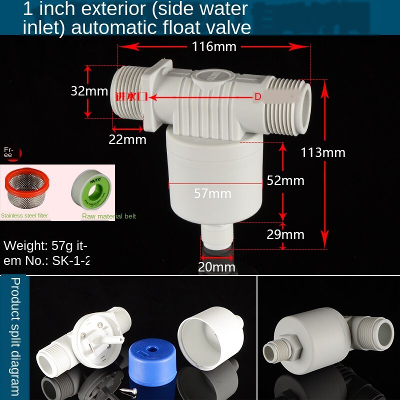 1/2in 3/4in 1 zoll automatische wasserstand Regler schweben Ball ventil Solar- wasser Panzer wasser turm Schwimmbad wasser einlass schalter ventil: SK-1-2