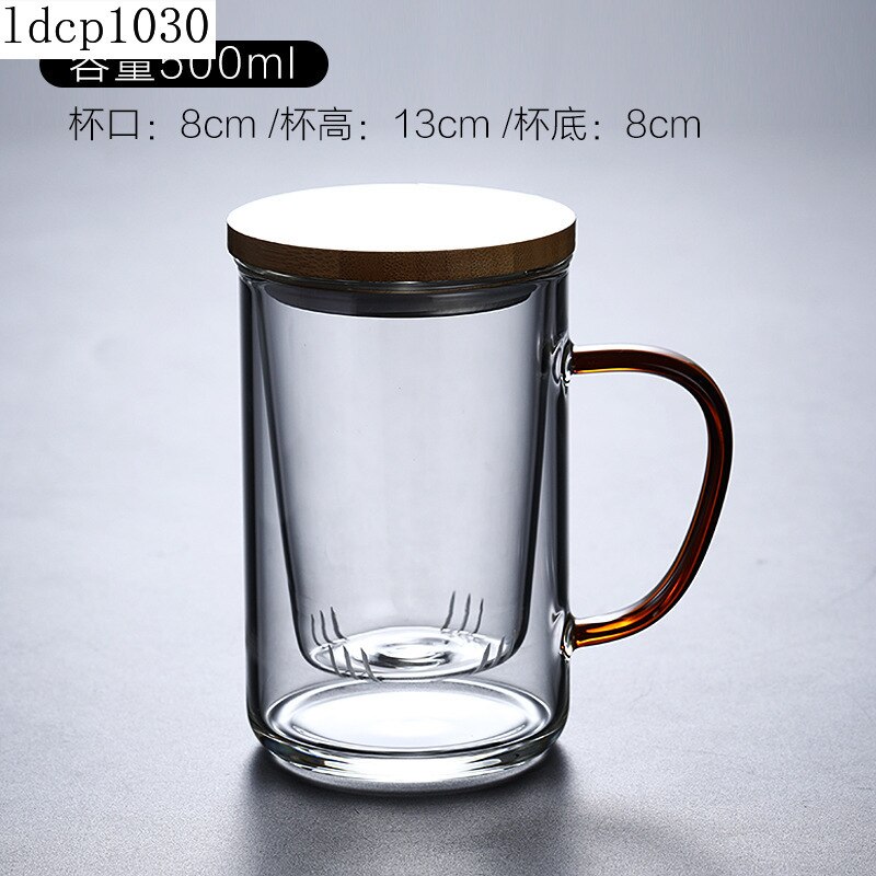 Glass Chinese Style Tea Mug With Lid Filter Coffee Cups Tea Set Mugs Beer Drink Office Mug Transparent Drinkware Glass Cups
