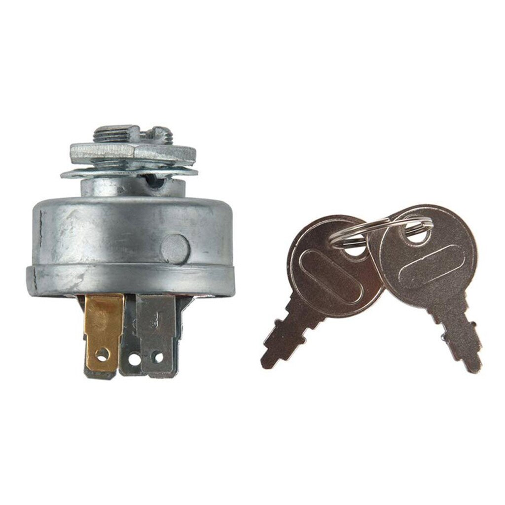 Riding Lawn Tractor Mower Ignition Starter Switch high reliability With 3 Position 5 Termials metal Silver #ES