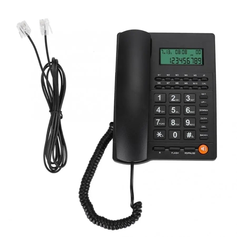 Schnurgebundenes Festnetztelefon. Festnetztelefone mit großen Tasten und Anruferkennung