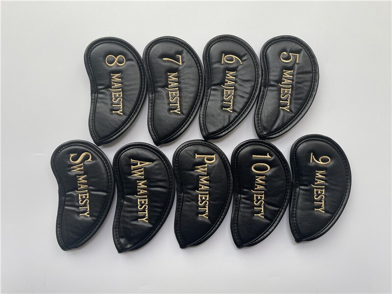 9 stuks golfhoes maruman majesty golf hoofdhoezen voor ijzers 5-10 pas pu majesty golf ijzerset hoofdhoezen ems