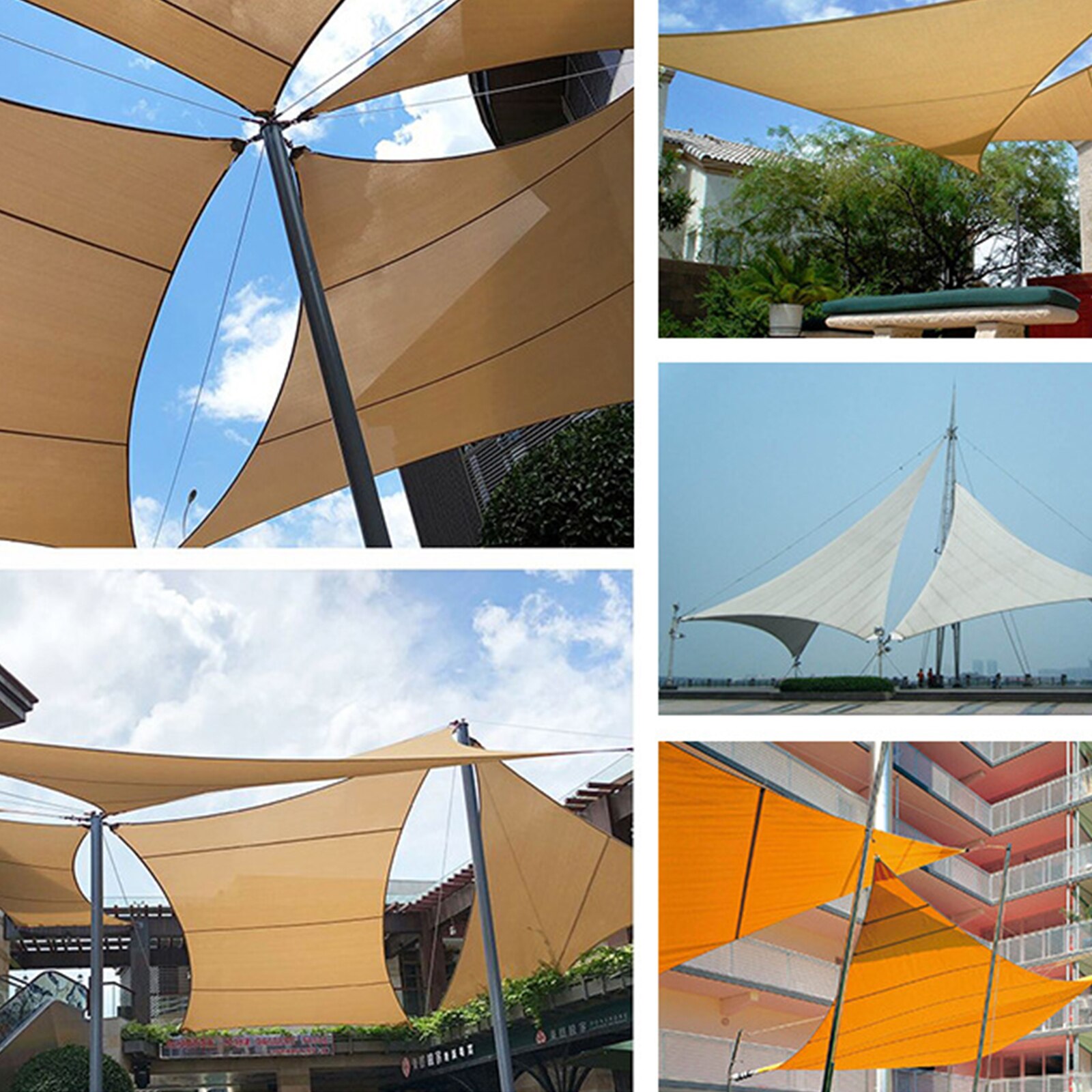 Triangular Polyester Waterproof Sunshade Canopy Outdoor Camping Awning
