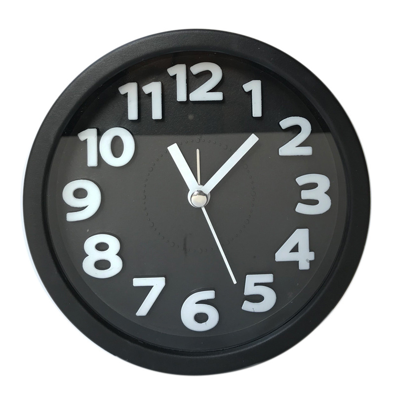 Round Alarm Clock Simple Style Wake Up Table Clock Square Silent Desk Clocks Snooze Portable Travel Alarm Clock Battery Powered: round black