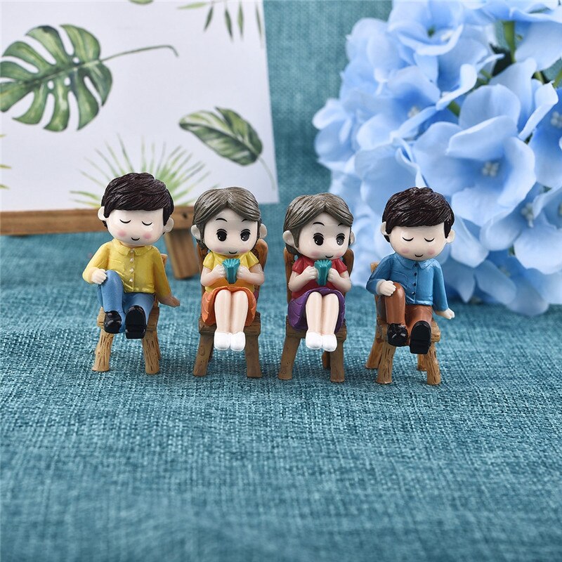 Resin Sweet Couple Marry Wedding Home Garden Decoration Ornaments Mini Crafts Bonsai Micro Landscape DIY Craft