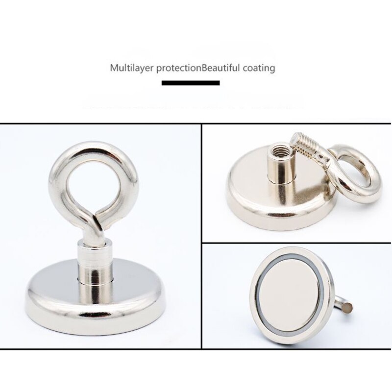 Super Strong Neodymium Magnet Pot Fishing Salvage Magnets Neodymium Round Powerful Magnetic Hook Sea Fishing Magnet Searcher