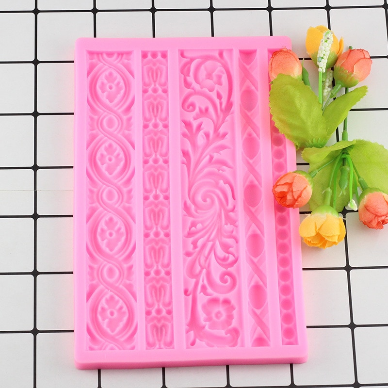 3D Border European Relief Silicone Mould Fondant Cake Decorating Baking Tools Sugar Craft Chocolate Gumpaste Candy Clay Moulds
