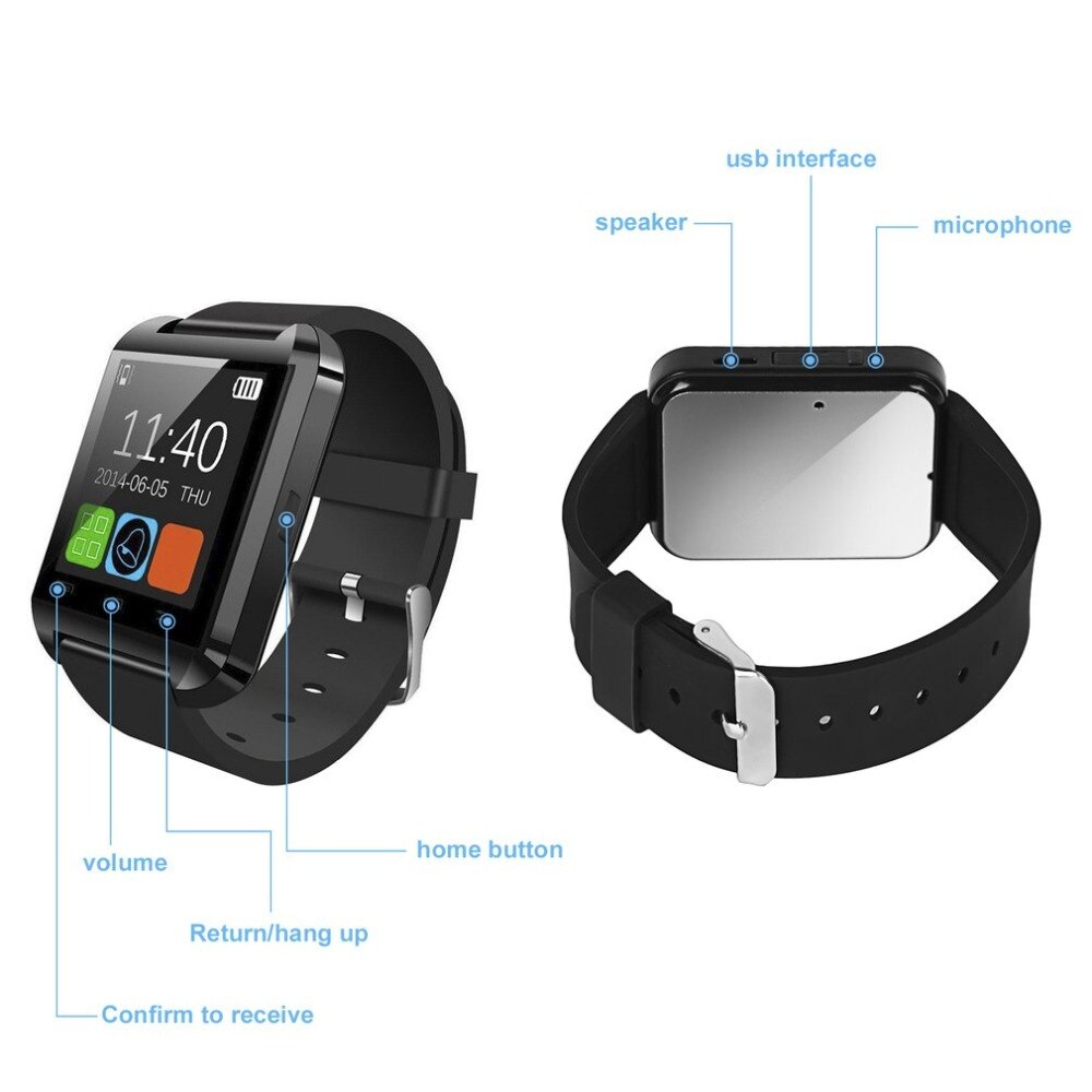 Universal Portable Multifunctional Bluetooth V3.0 + EDR Smart Wrist Watch Phone Camera Card Mate Universal For Smart Phone