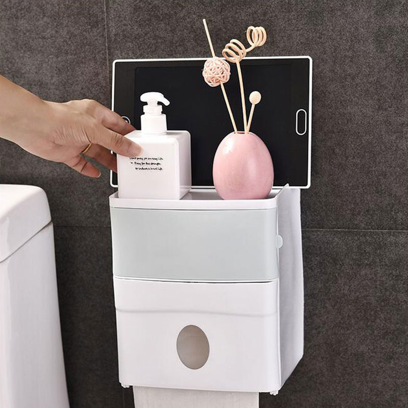 Double Layer Bathroom Storage Box Toilet Paper San... – Grandado