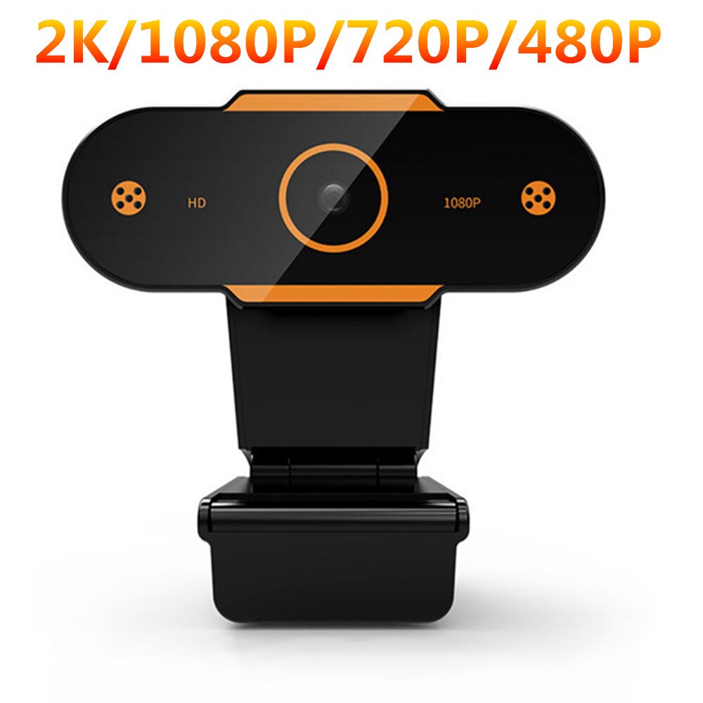 Auto Focus 2K 1080P 720p 480p HD Webcam with Mic Rotatable Web Camera Cam Mini Computer WebCamera Cam Video Recording Work