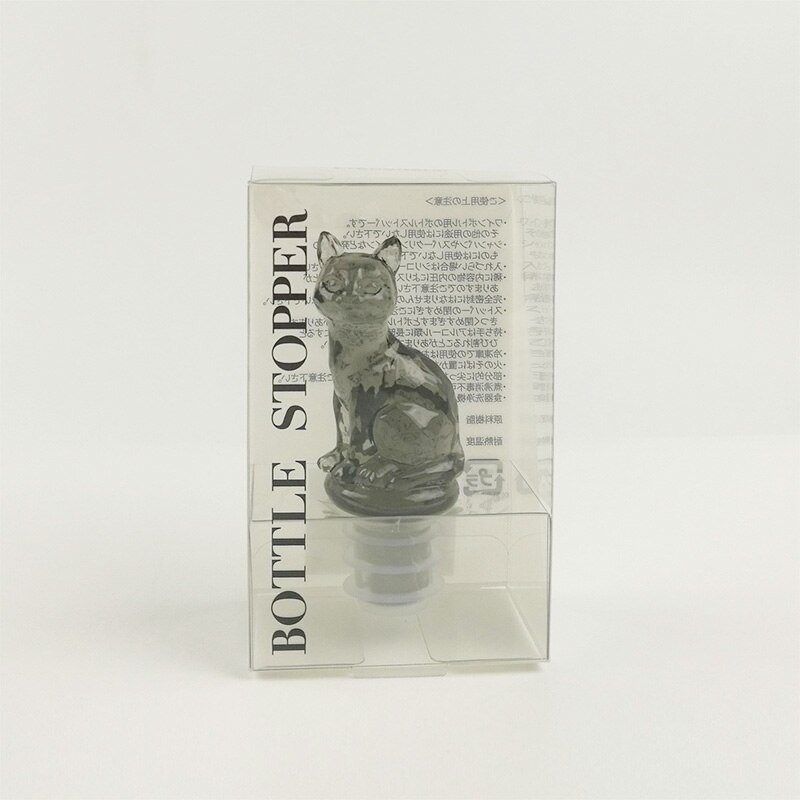 wine stopper Animal Wine Bottle Stopper Champagne Cute silicone wine beer hat Cat Dog Seal Cover Lid bar tool: black cat