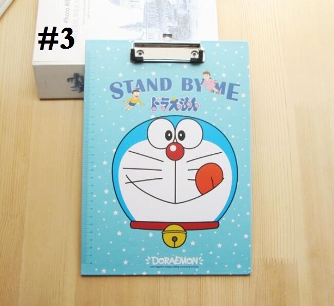 1 unids/lote tablero para carpetas tamaño A4 de dibujos animados de oso gato amigos + flor con clip archivador material escolar: NO3 Tongue Doraemon
