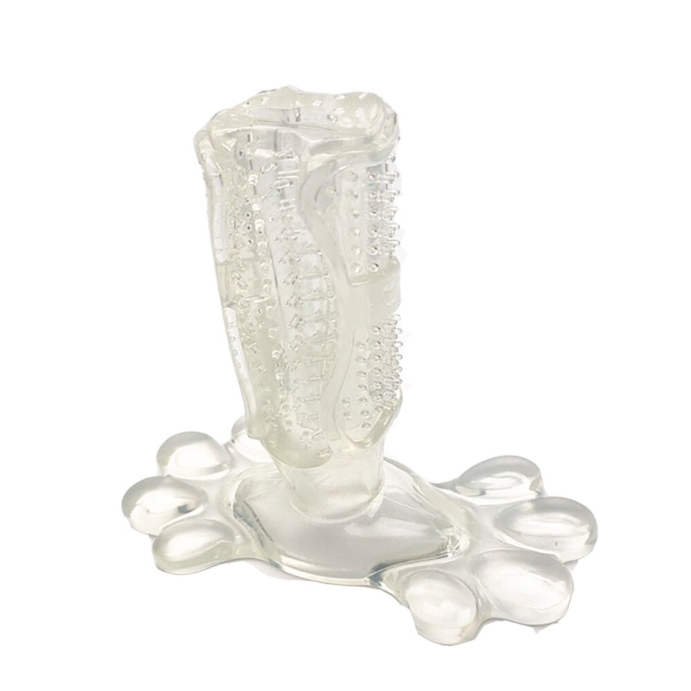Juguetes para masticar goma para perros, cepillo dental para perro, Limpieza de dientes, palo de cepillado para mascotas, suministros para perros, Juguetes para perros para cachorros: Transparent / M