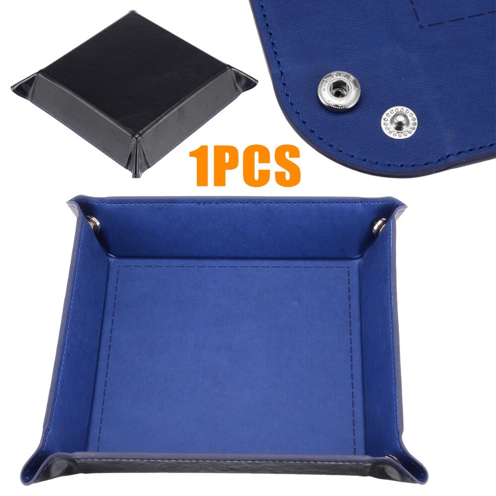 Offres spéciales plateau à dés bleu bureau Table pliable en cuir PU dés boîte de rangement pour dés jeux de Table