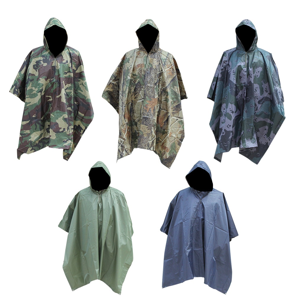 3 in 1 vandtæt regnfrakke uigennemtrængelig camo hætte regndæksel cykling cykel regntøj poncho kvinder markise telt picnic måtte
