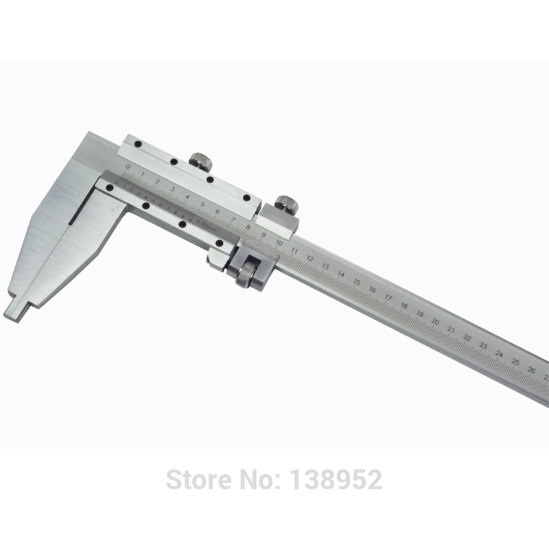 Calibrador Vernier de acero, herramienta de medición de alta resistencia, con estilo de Punta larga, 0-500mm