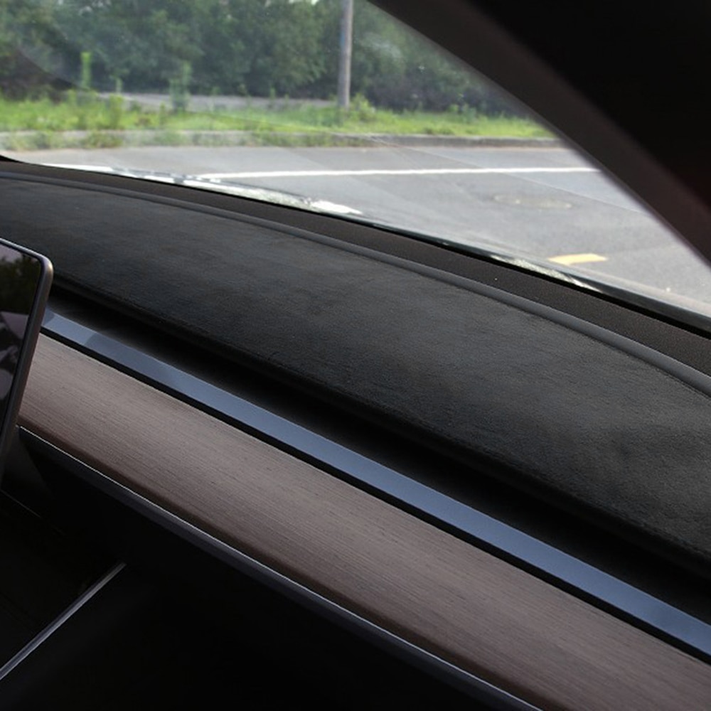Matta instrumentbräda för tesla modell 3 auto instrumentbräda sammetsskydd svart blockerar damm reducerar buller biltillbehör