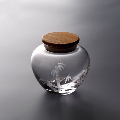 WIZAMONY Borosilicate Glass Tea Caddy Tea Jar Canister Portable Travel Storage Bottles Sealed Tank Jar Food Candy Jar: J