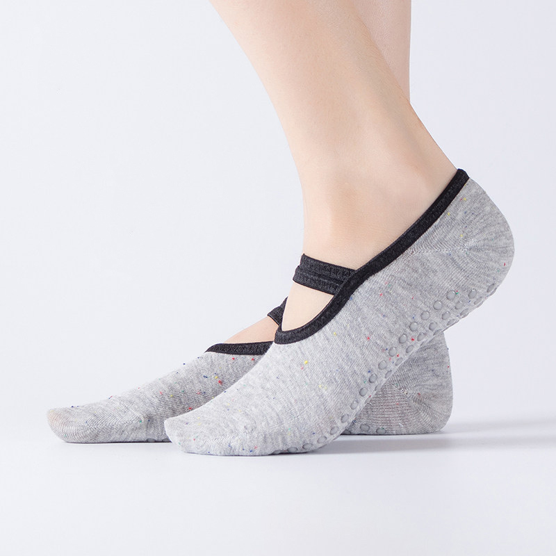 Chaussettes antidérapantes en coton pour femmes, pour Yoga, Ballet, Pilates, Fitness, danse, bande antidérapante
