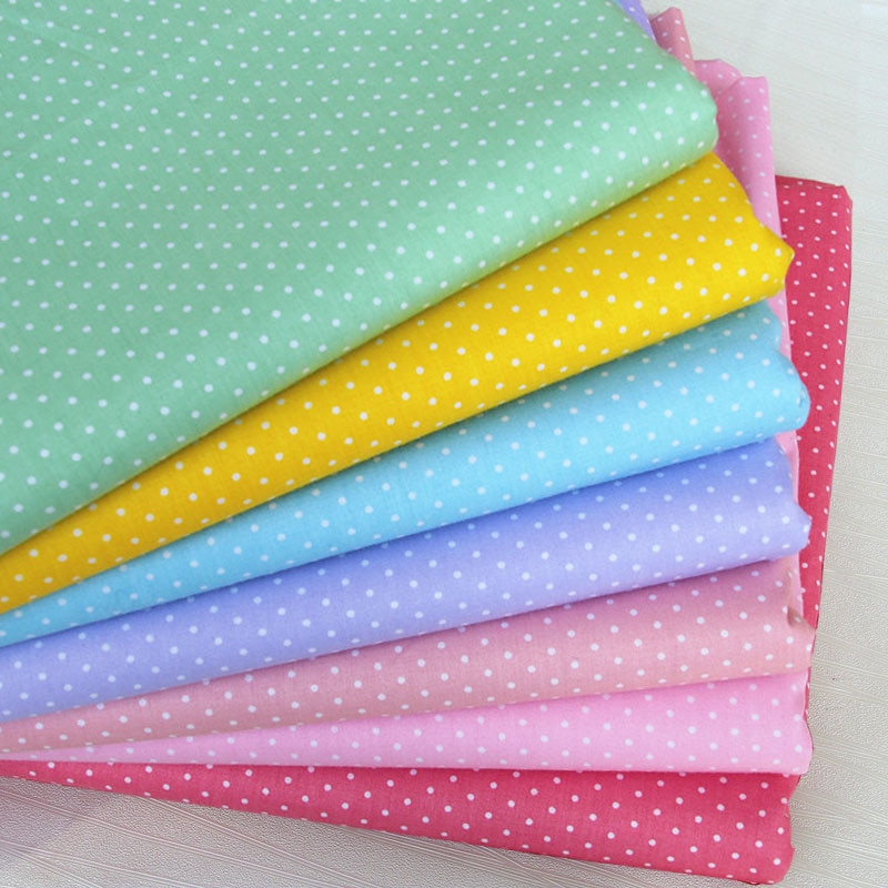 160 cm * 50 cm katoenen doek groen geel blauw paars roze stippen stoffen voor DIY kid crib beddengoed decor craft patchwork quilten