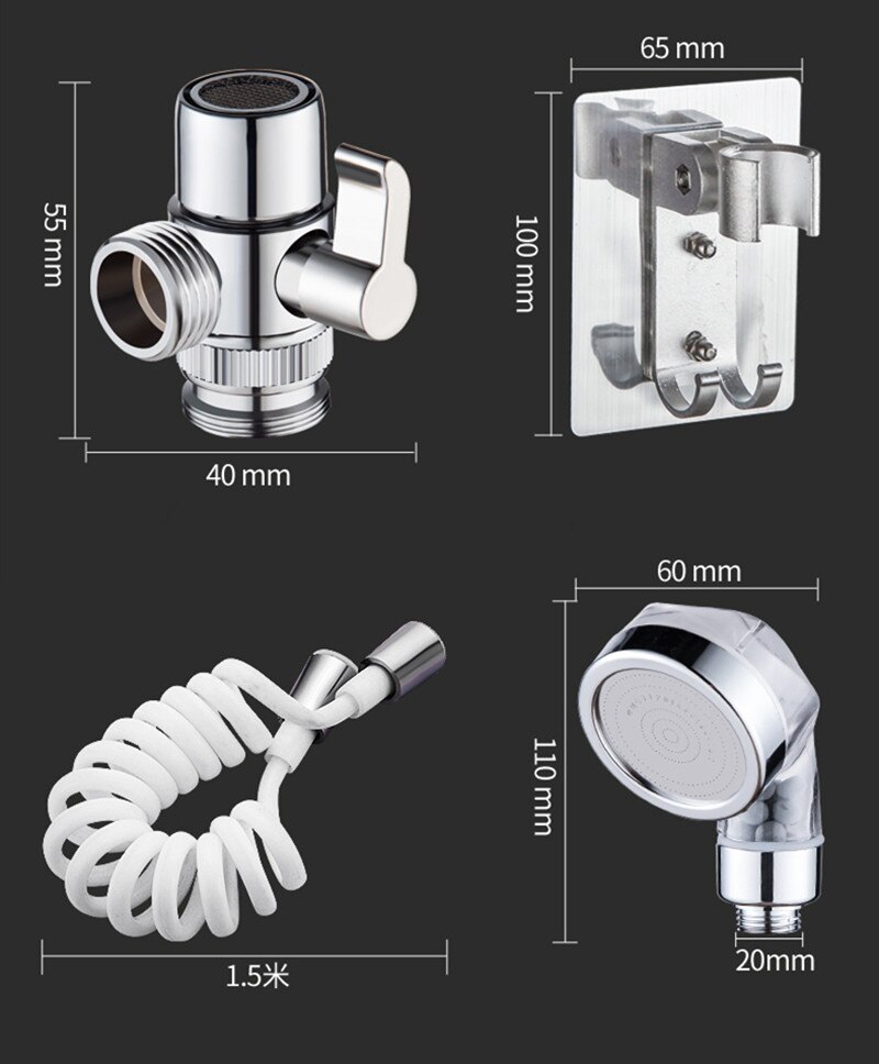 Bathroom Wash Basin External Shower Head Water Tap Water Saving Flexible Hair Washing Faucet Rinser Extension Set Accessories