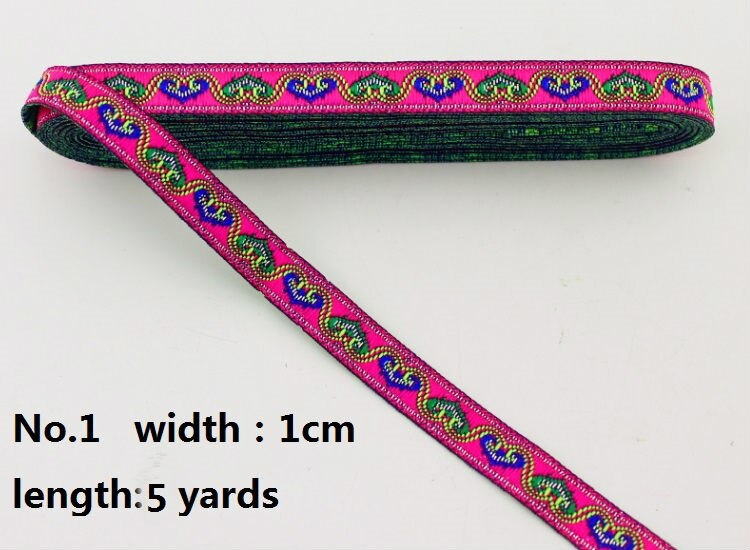 Etnische Lint Collection 10/20 MM Luxe DIY Jacquard Trim Weefde Polyester Singels Home Textil Handgemaakte ambachten: No.1