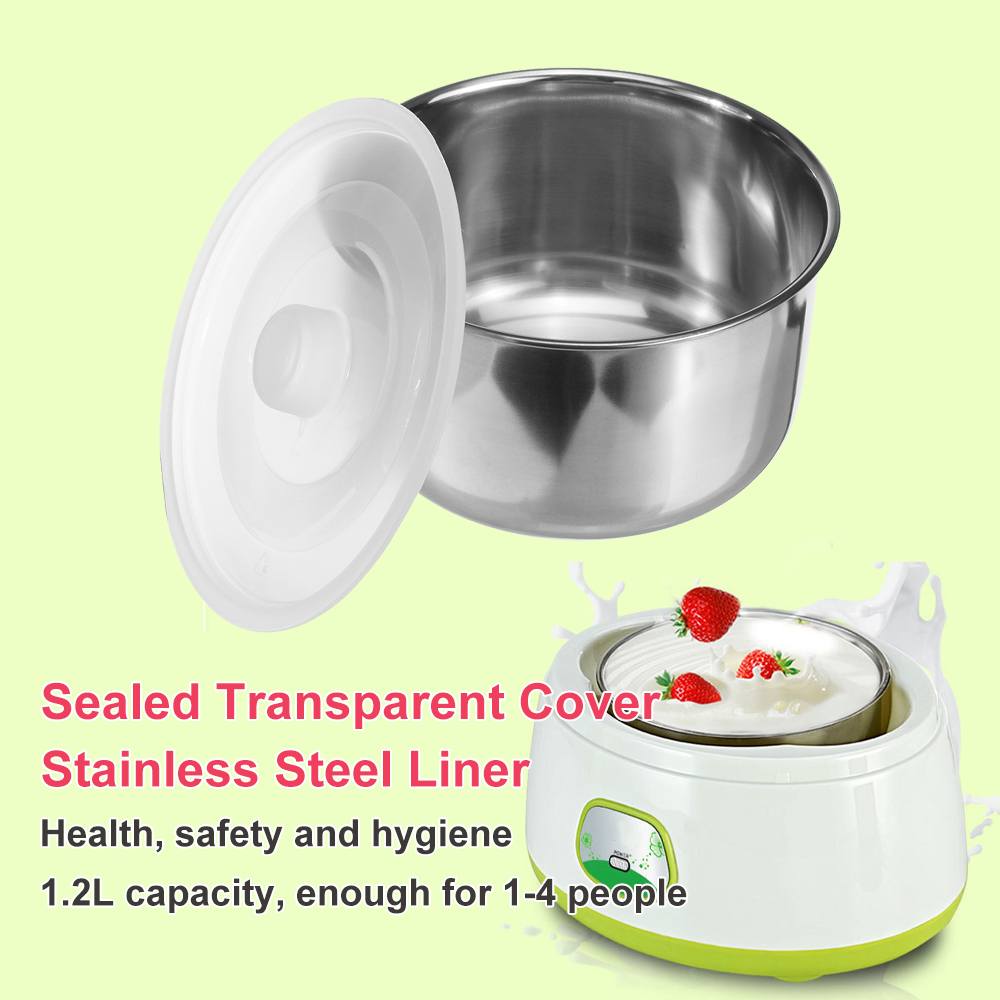 1.2L 220V Yogurt Makers Full Automatic Yogurt Machine Maker Household Stainless Steel/PP DIY Yogurt tools Mini Kitchen Appliance