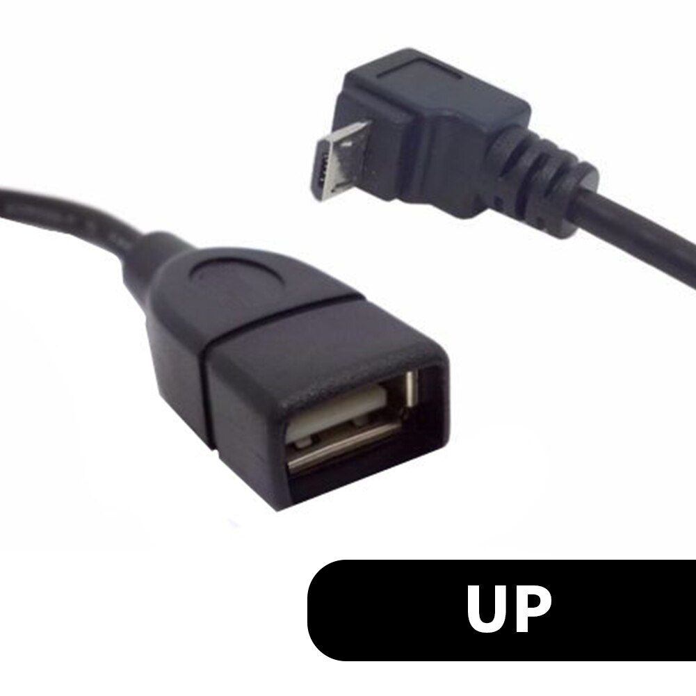90 graders vinkel usb 2.0 a hun til mikro 5 ben usb b han retvinklet otg kort adapter kabel: Op