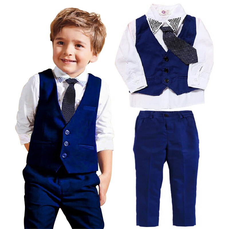 Primavera Toddler Boy abiti formali elegante uniforme scolastica per bambini Gentleman bambini costumi da festa abito Baby Boy abiti da sposa