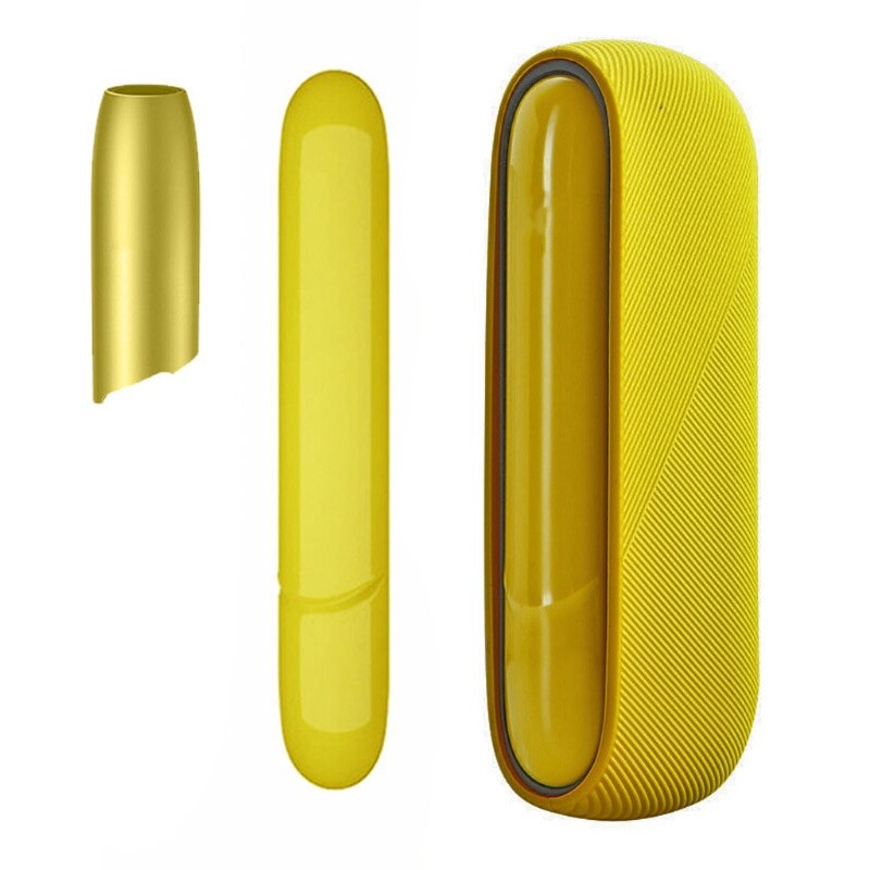 1Cap 1 custodia 1 lato 3 in 1 for-iqos 3.0 copertura laterale magnetica per PC per-iqos 3 Duo decorazione accessori sostituibili: Yellow