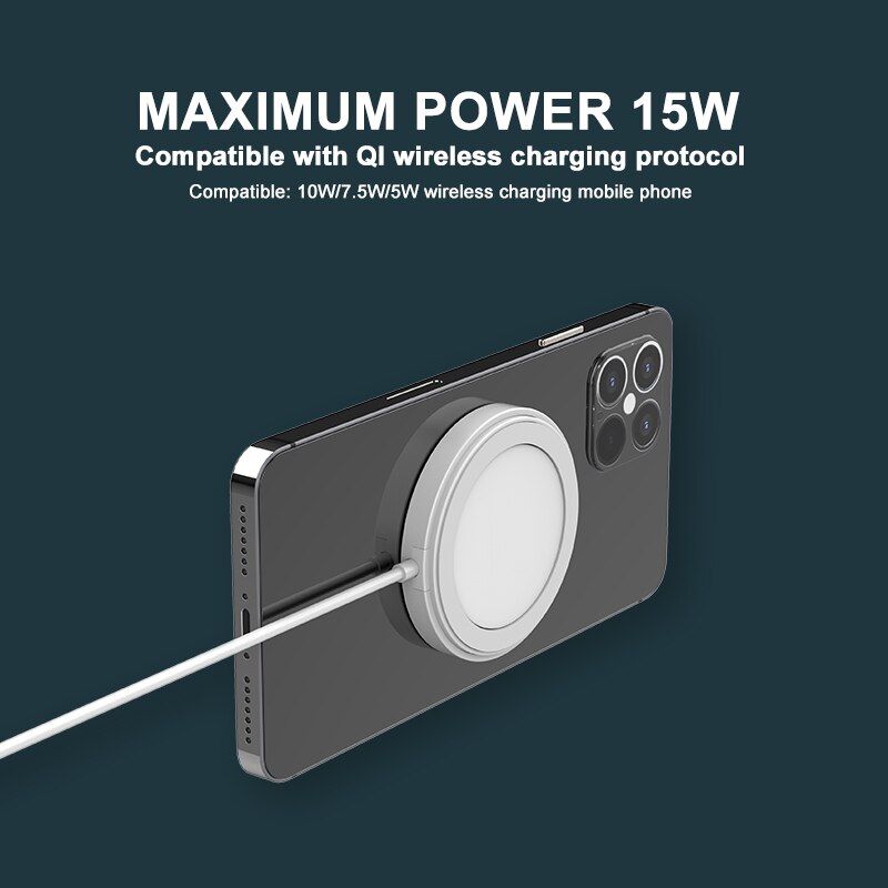 Magnetic Adsorption 15W Qi Wireless Chargers For iPhone 12 Pro Max Mini Magsafing Macsafe Charger Fast Charging Pad Dock Station