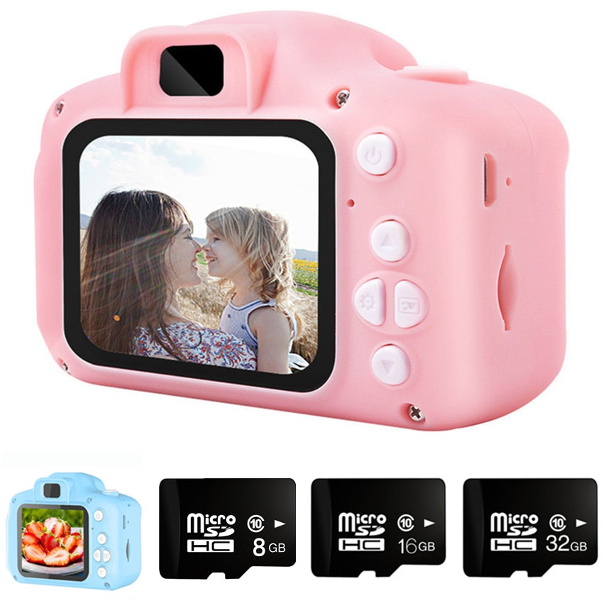 Børnekamera 2000w søde børnekamera med 16gb tf-kort vandtæt 1080p hd-skærm kamera videolegetøj udendørs fotografering
