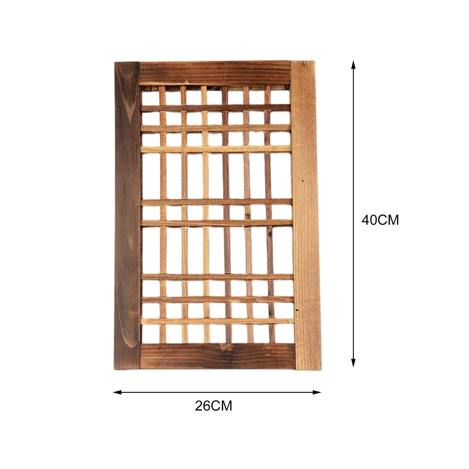 Wooden Window Frame Lattice Window Pane Wall Decor for Backyard, Patio, to Hang