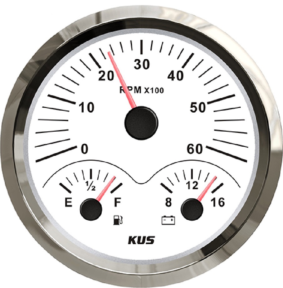 KUS 3 in 1 Multifunction Gauge Tachometer, fule Level Meter, Voltage Meter: WS
