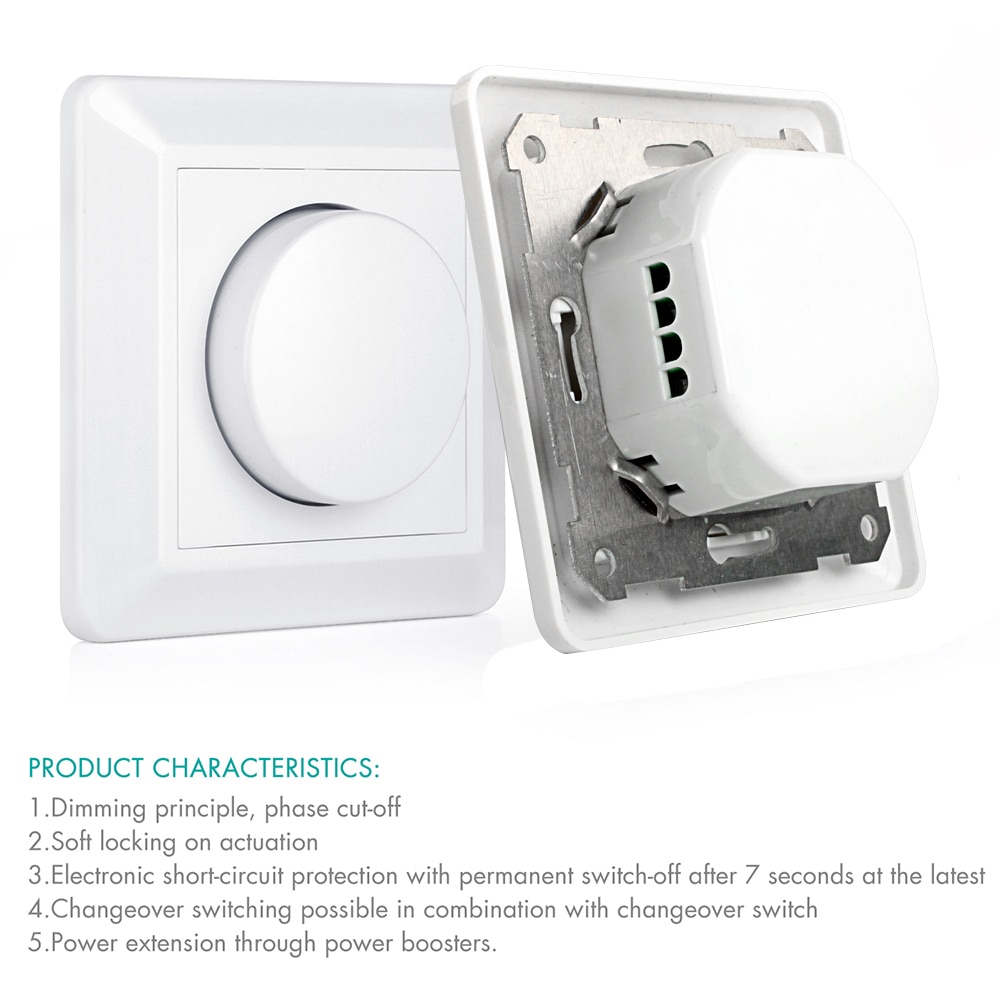 Led lysdæmper dæmpbar kontakt 220v-240v lampe til 50hz-60hz led pære loft lys væg lysdæmper 2 vejs kontakt lys justerbar drejelig