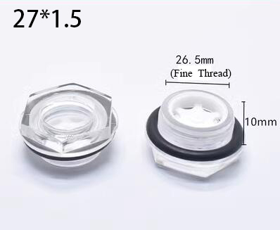 16/18/20/22/24/26/27/30/33/36/42mm*1.5 gevinddiameter luftkompressorindikator plast sekskant olievæskeniveau skueglas: Gul